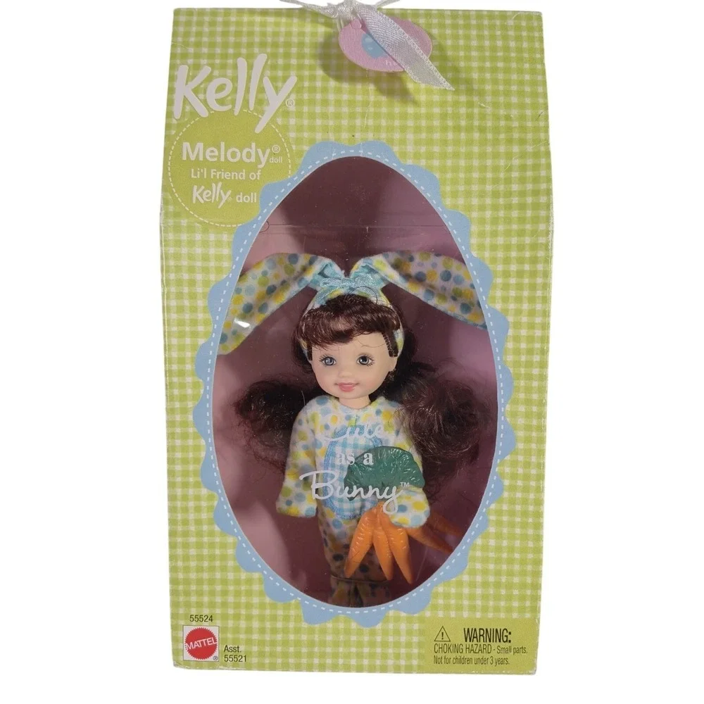 Cute As A Bunny Melody Barbie Kelly Easter Doll Outfit 2002 Mattel 55524 New IB